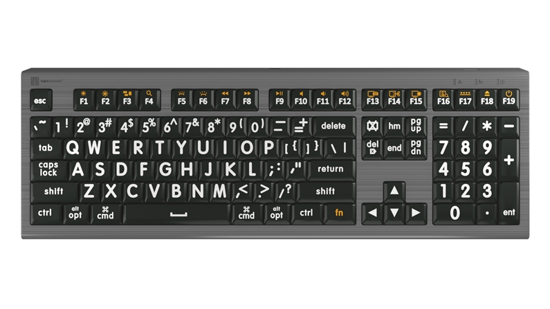  LargePrint White on Black - Mac ASTRA 2 Backlit Keyboard